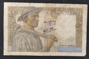 france billet de 10 francs mineur du 26/11/1942 y.23 ref : f.08/06 (copie)