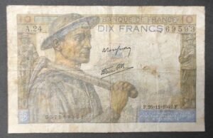 france billet de 10 francs mineur du 26/11/1942 x.23 ref : f.08/06 (copie)