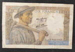 france billet de 10 francs mineur du 26/11/1942 m.33 ref : f.08/06 (copie)