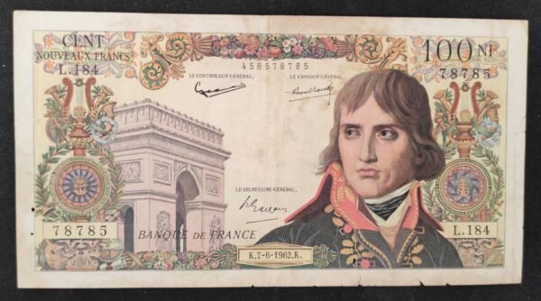 france billet de 100 nf francs napoléon bonaparte du 07/06/1962 ref : 59/16