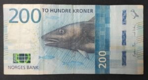 norvège billet de 200 kroner de 2016 pick 55 poisson (copie)