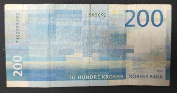 norvège billet de 200 kroner de 2016 pick 55 poisson (copie)