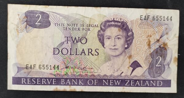 nouvelle zélande billet de 2 dollars 1981/85 pick 170a reine elizabeth ii (copie)