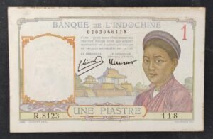 banque de l'indochine billet de 1 piastre 1953 pick 92