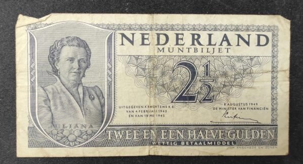 pays bas billet de 2 1/2 gulden type 1949 juliana pick 73 (copie)