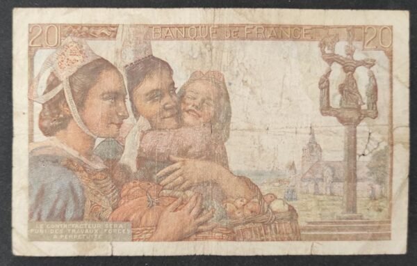 france billet de 20 francs pécheur 1er date 12/02/1942 k.11 ref : f.13/01 ! (copie)