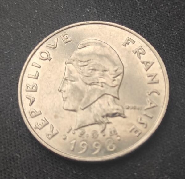 polynésie française pièce de 10 francs i e o m nickel 1998