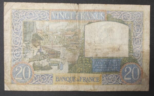 france billet de 20 francs travail et science n.2175 du 05/12/1940 f.12/10