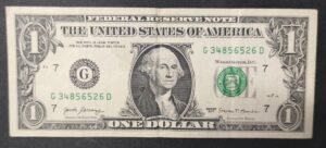 etats unis d'amérique usa billet de 1 dollar 2017 g (7) chicago illinois
