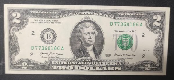 etats unis d'amérique usa billet de 2 dollars 2017 b (2) new york ( ny) spl (copie)