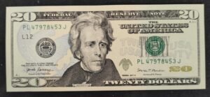 etats unis d'amérique usa billet de 20 dollars 2017 l 12 san francisco ( californie ) neuf