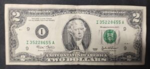 rare etats unis d'amérique usa billet de 2 dollars 2003 i (9) minneapolis ( mn ) ! rare etats unis d'amérique usa billet de 2 dollars 2003 i (9) minneapolis ( mn ) !