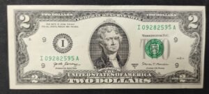 rare etats unis d'amérique usa billet de 2 dollars 2003 i (9) minneapolis ( mn ) ! (copie)