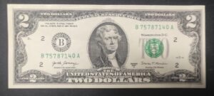 etats unis d'amérique usa billet de 2 dollars 2017 b (2) new york ( ny) neuf (copie)