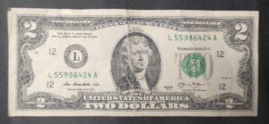 etats unis d'amérique usa billet 2 dollars 2013 l ( 12 ) san francisco ca (copie)