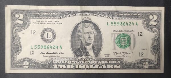 etats unis d'amérique usa billet 2 dollars 2013 l ( 12 ) san francisco ca (copie) etats unis d'amérique usa billet 2 dollars 2013 l ( 12 ) san francisco ca (copie)