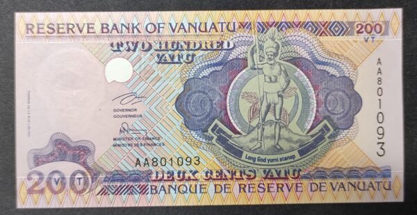 vanuatu billet de 200 vatu aa 801085 de 1995 pick 8 neuf (