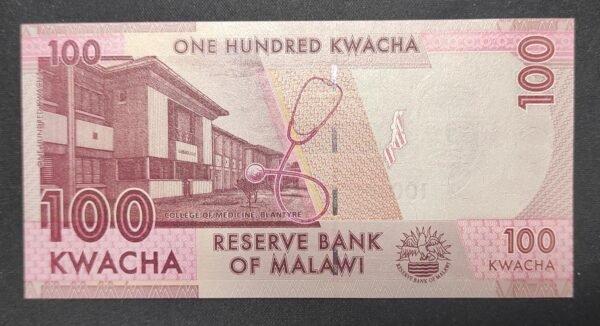 malawi billet de 100 kwacha de 2020 pick65e neuf unc
