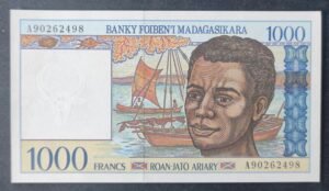 madagascar billet de 1000 francs / 200 ariary type 1994 pick 76 neuf