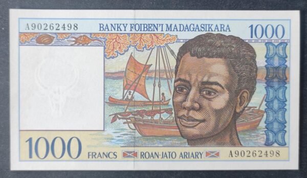 madagascar billet de 1000 francs / 200 ariary type 1994 pick 76 neuf