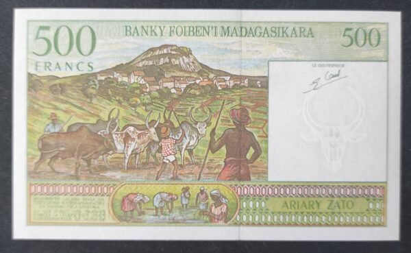 madagascar billet de 500 francs / 100 ariary type 1994 pick 75 neuf ( unc )