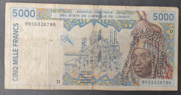 mali bceao billet de 5000 francs 1999 pick 13