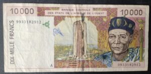 cote d'ivoire bceao billet de 10000 francs 1996 pick 14 (copie)