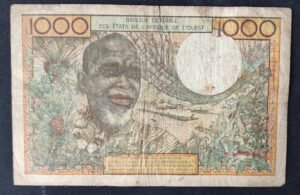 cote d'ivoire afrique de l'ouest billet de 1000 francs non daté
