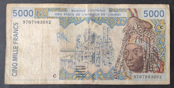 burkina faso bceao billet de 5000 francs 1997 pick 14