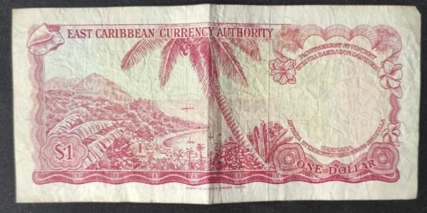 caraïbes de l’est east caribean billet de 1 dollar 1965 pick 13 reine elisabeth (copie)