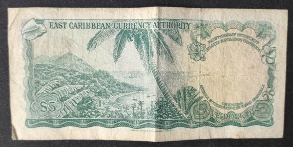 caraïbes de l’est east caribean billet de 5 dollars 1965 pick 13 reine elisabeth