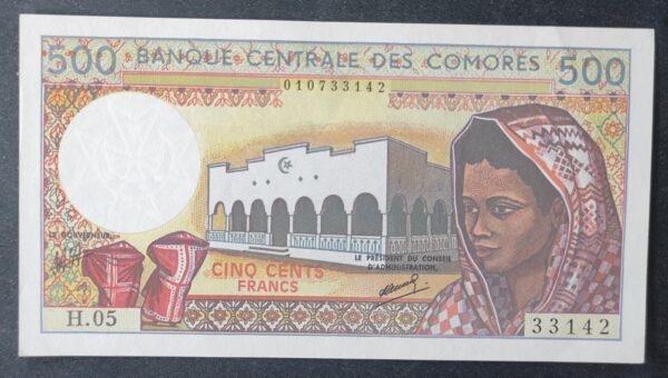 comores billet de 500 francs 1986 pick 10 neuf ( unc ) (copie)