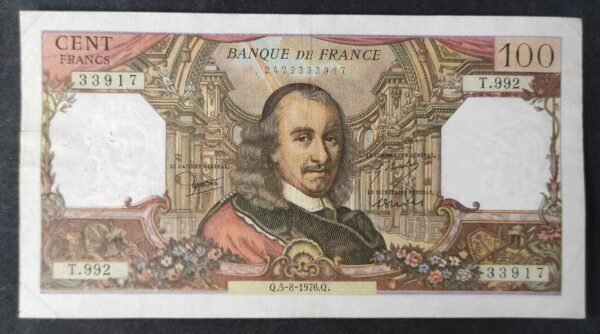 france billet de 100 francs corneille du 05/08/1976 t.992 ref f.65/54