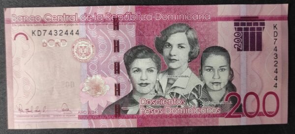 république dominicaine billet de 200 pesos 2024 pick 191 neuf ( unc )