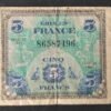 france billet de 5 francs drapeau sans série de 1944 ref : vf.17/01