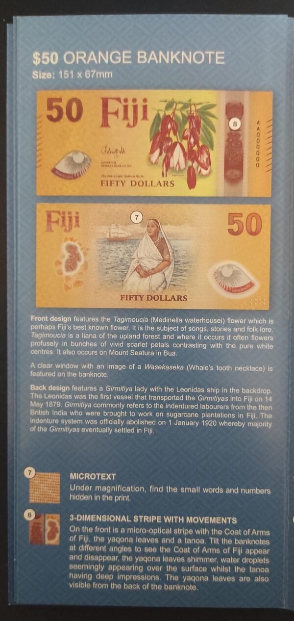 nouveauté 2026 fidji magnifique billet 50 dollars polymère neuf unc