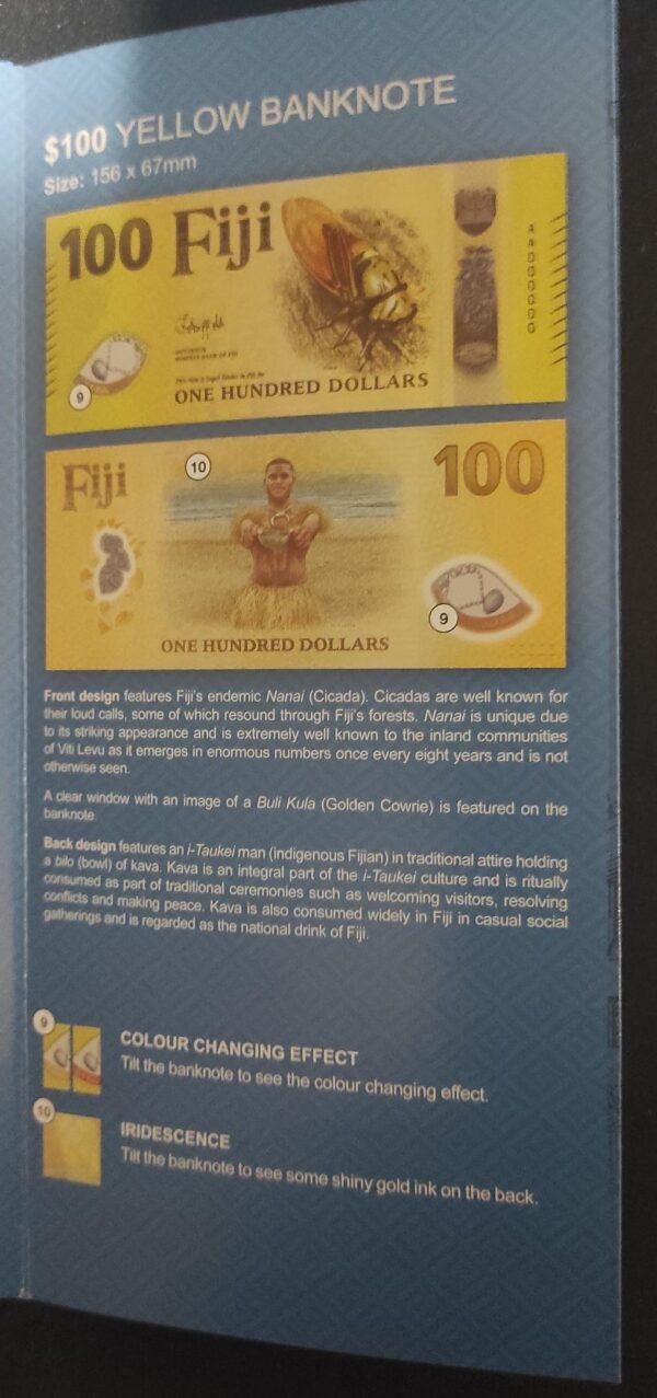 nouveauté 2026 fidji magnifique billet 100 dollars polymère neuf unc