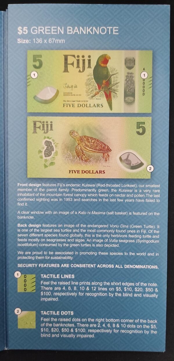 nouveauté 2026 iles fidji pacifique sud magnifique billet 5 dollars neuf unc