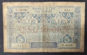 maroc billet de 5 francs type 1924 pick 9