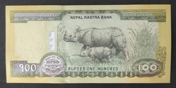 nouveauté népal billet de 100 rupées 2024 neuf ( unc ) pick 80 rhinoceros