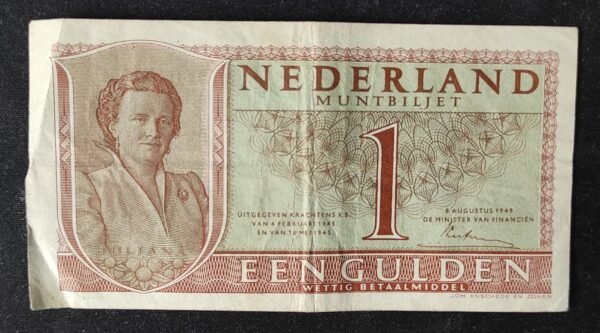 pays bas billet de 1 gulden type 1948 juliana pick 72