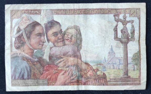 france billet de 20 francs pécheur du 21/05/1942 f.23 ref : f.13/02