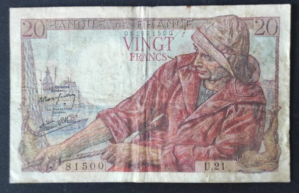 france billet de 20 francs pécheur du 21/05/1942 f.23 ref : f.13/02 (copie)