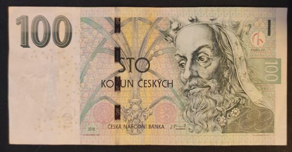 république tchèque billet de 100 korun type 2018 pick 18g