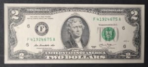 etats unis d'amérique usa billet de 2 dollars 2013 f (6) atlanta géorgie neuf