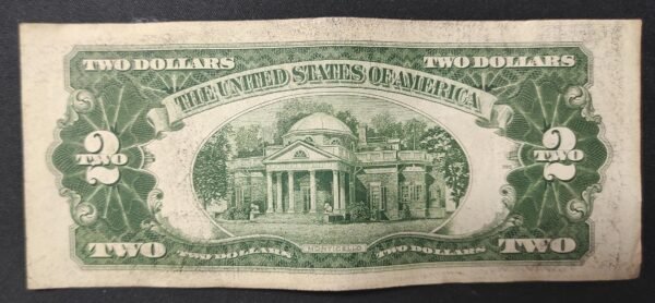 etats unis d'amérique usa billet de 2 dollars sceau rouge 1953aa !