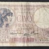 france billet de 5 francs violet du 26/12/1940 j.67810 ref f.04/18 dernière date (copie)