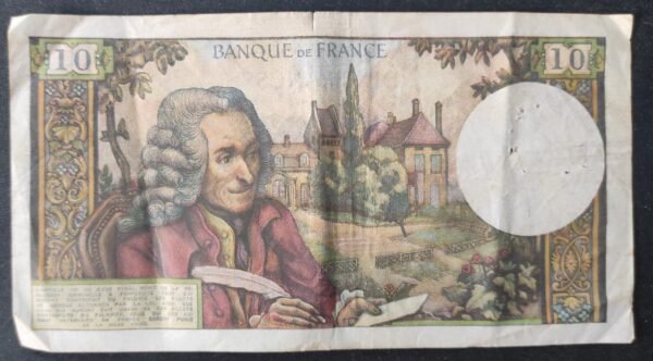 france billet de 10 francs voltaire du 07/08/1969 u.503 ref : f.62/39