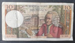france billet de 10 francs voltaire du 07/08/1969 u.503 ref : f.62/39
