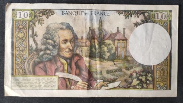 france billet de 10 francs voltaire du 08/05/1969 a.495 ref : f.62/38